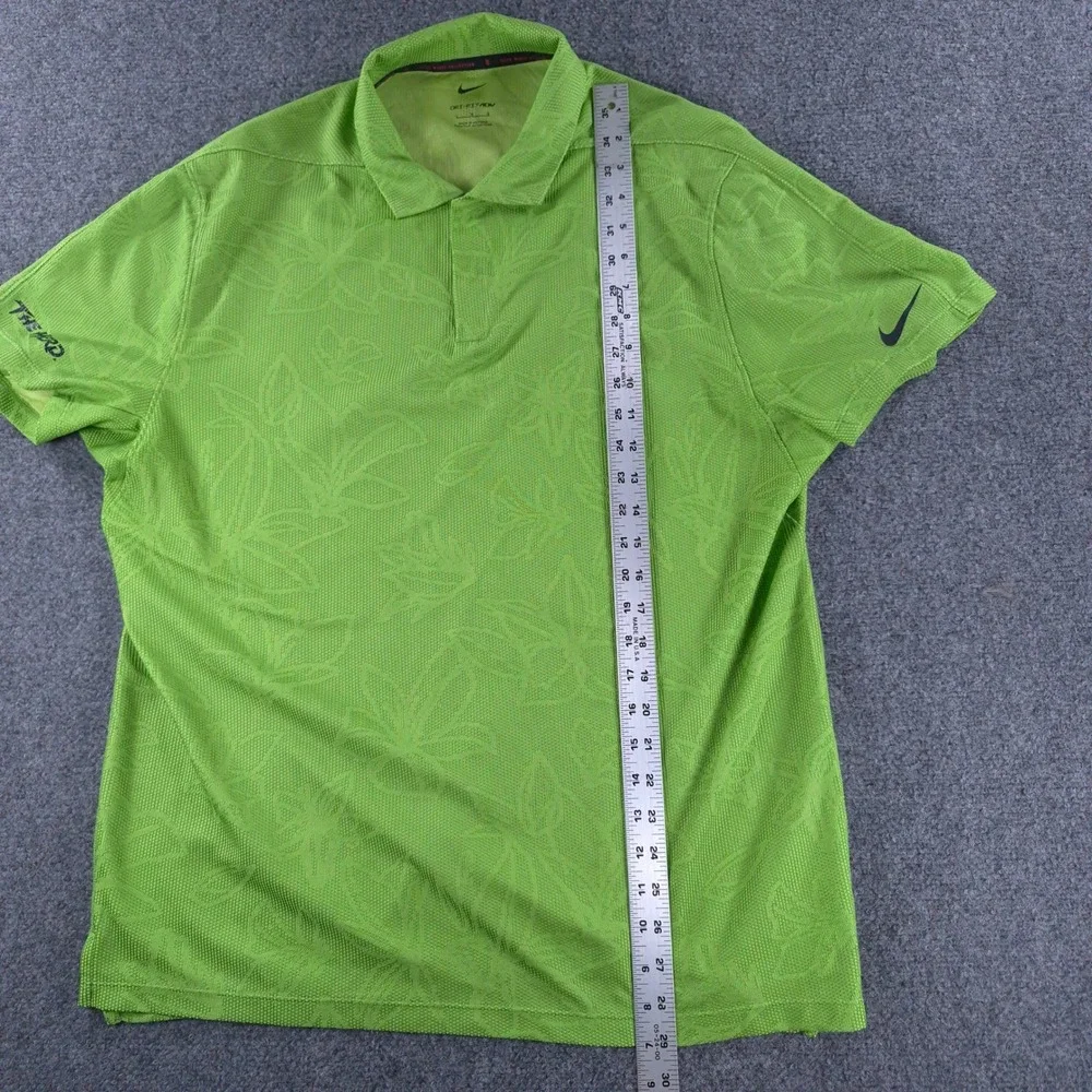 Nike Tiger Woods Collection Dri-FIT ADV Golf Polo Green Floral Mens Large L
